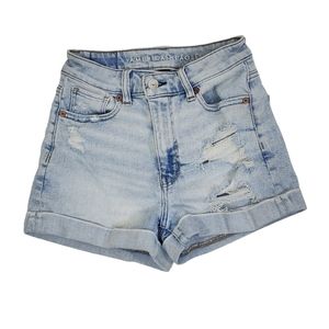 American Eagle Ultra High Rise Mom Shorts in Light Super Bleach Size 00